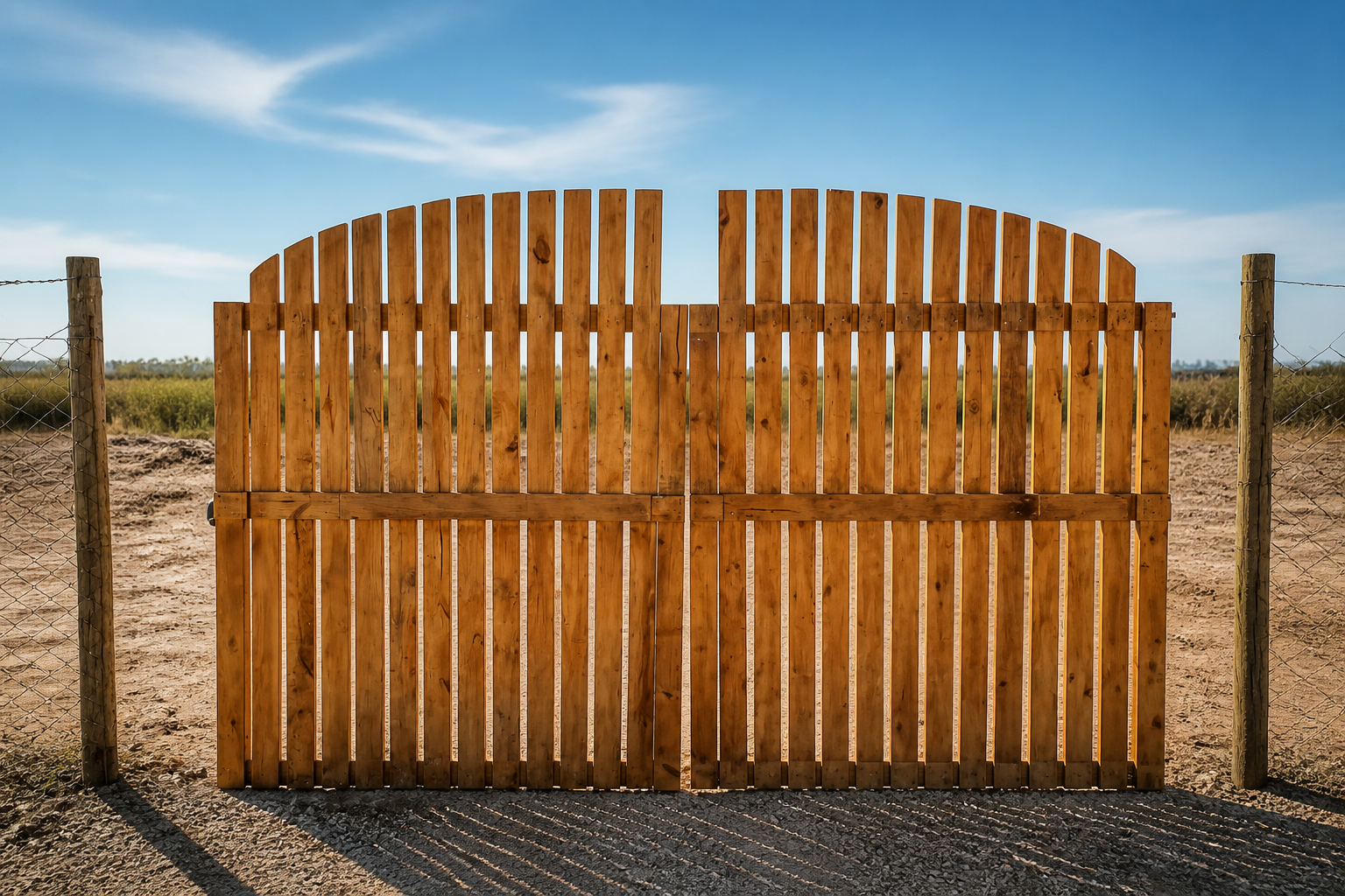 Puerta exterior de madera hecha con pallets