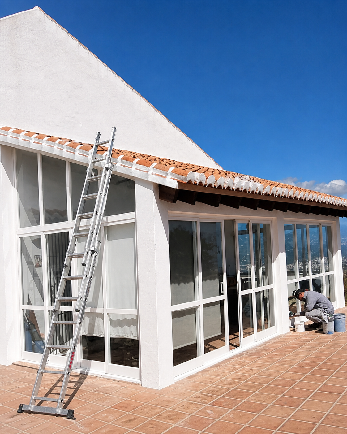 Trabajo de obra exterior en terraza