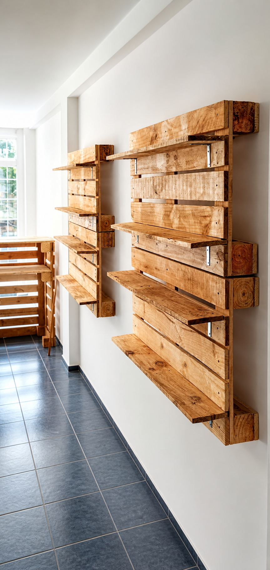 Estantería de madera hecha con pallets