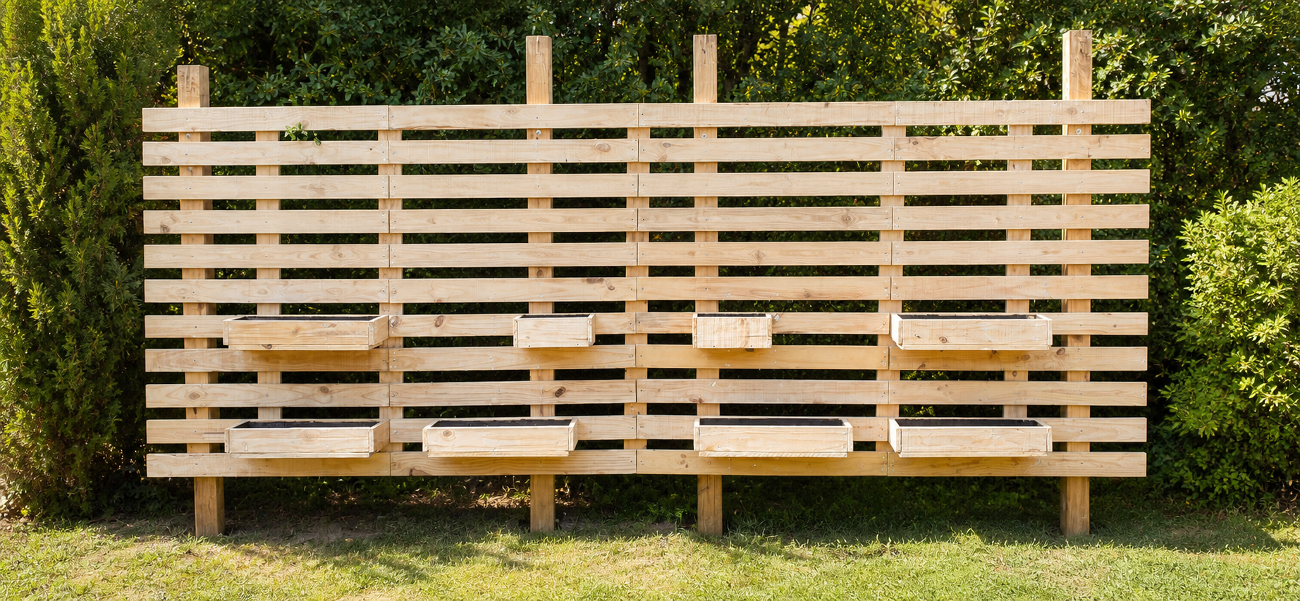 Panel exterior de madera hecho con pallets